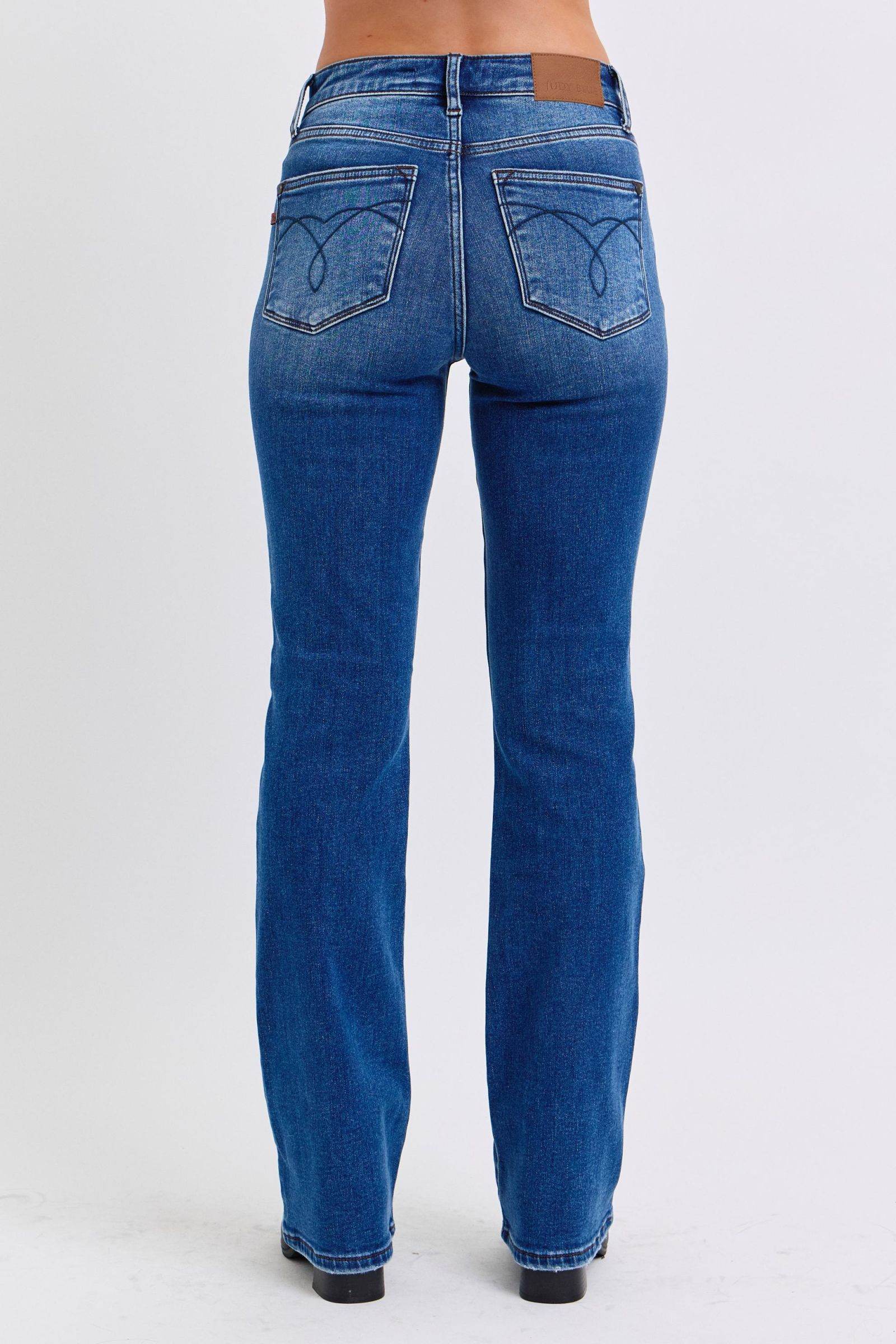 Judy Blue Full Size Run Mid-Rise Bootcut Jeans with Thermal Lining - Delanoir
