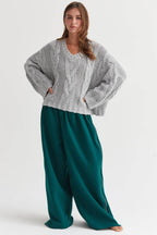 HYFVE Cable Knit V-Neck Sweater - Delanoir