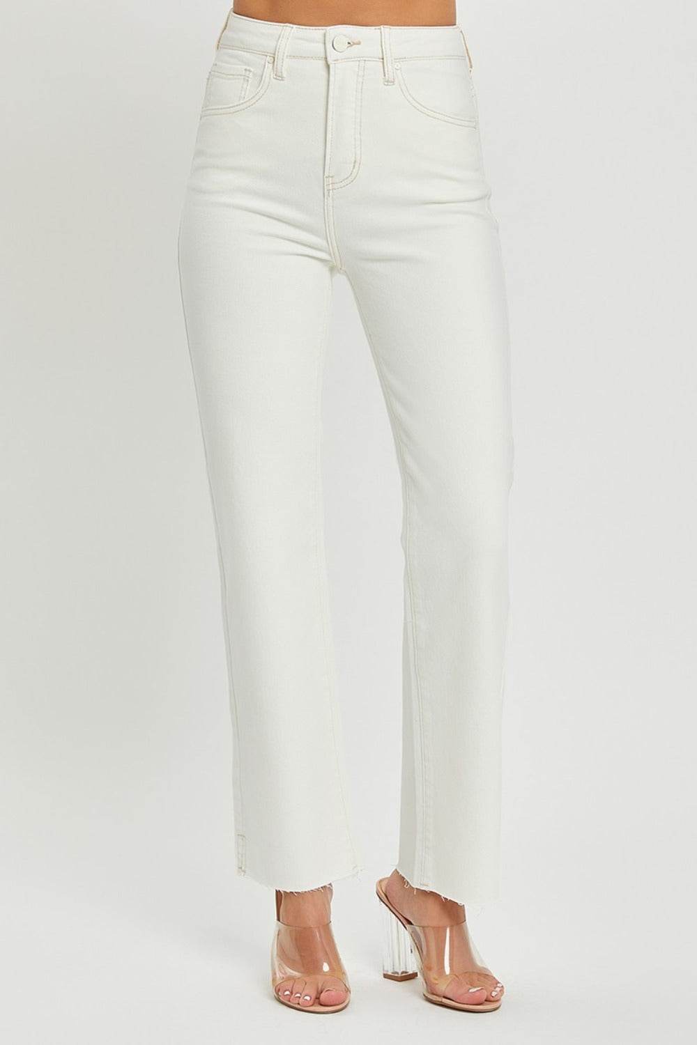 RISEN Full Size High Rise Tummy Control Straight Jeans - Delanoir