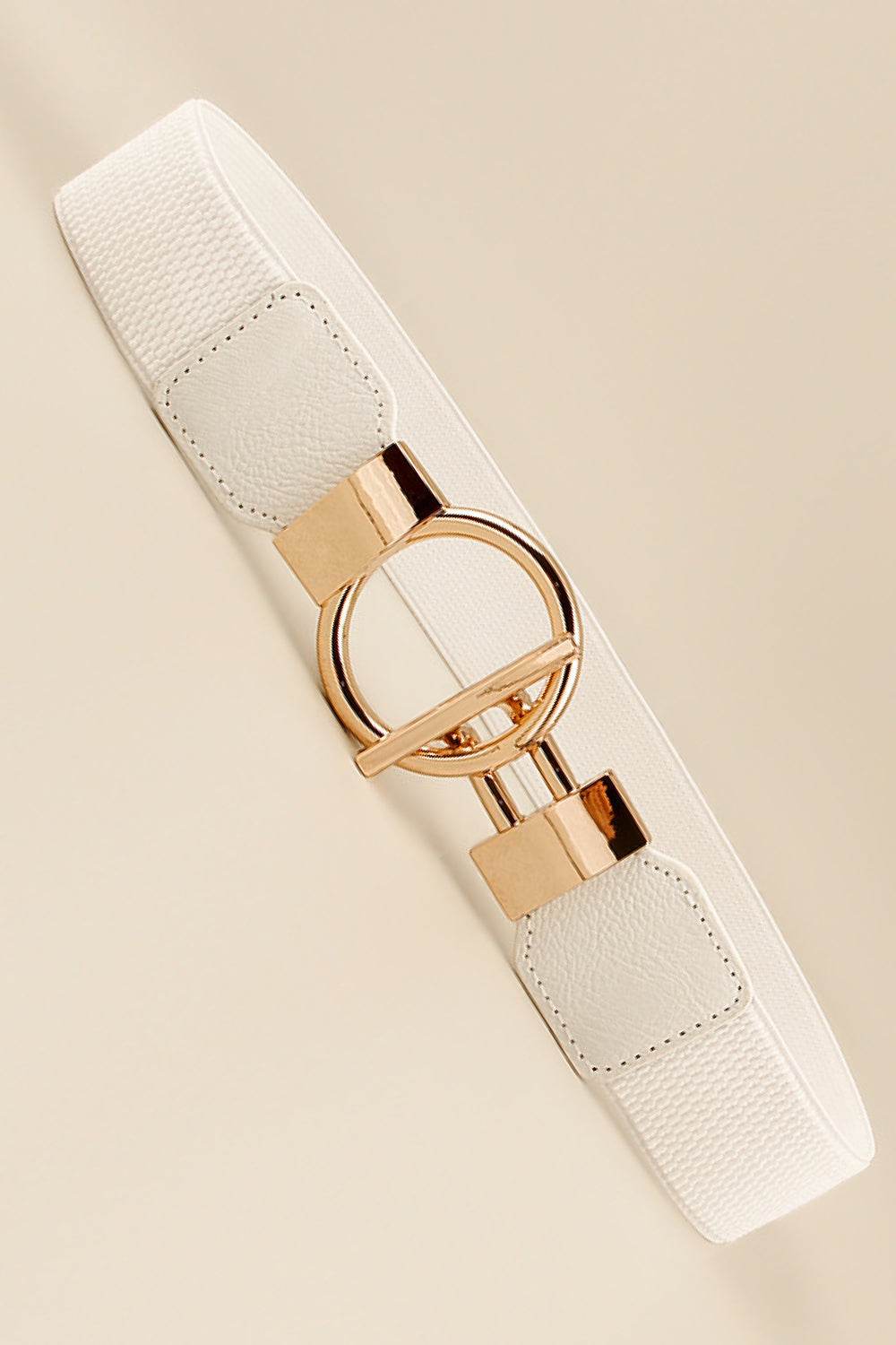 Circle Shape Buckle Zinc Alloy Buckle PU Leather Belt - Delanoir