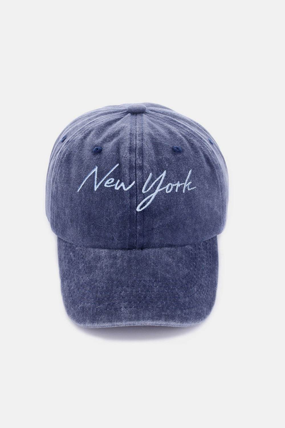 Zenana Washed Embroidered City Baseball Cap - Delanoir