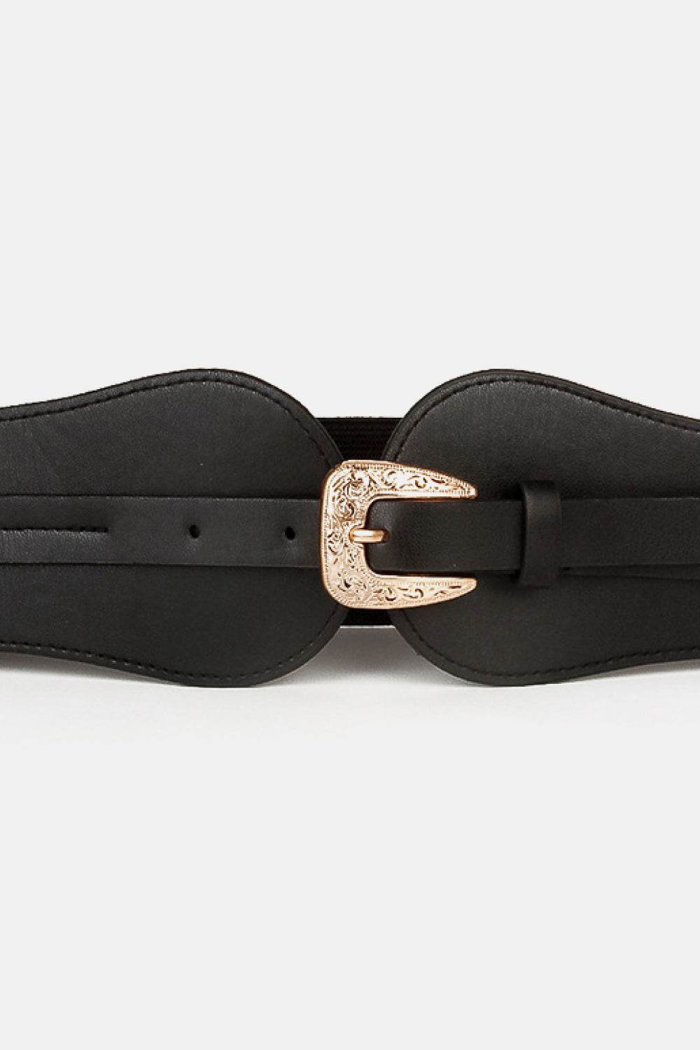 Wide Elastic Belt with Alloy Buckle - Delanoir