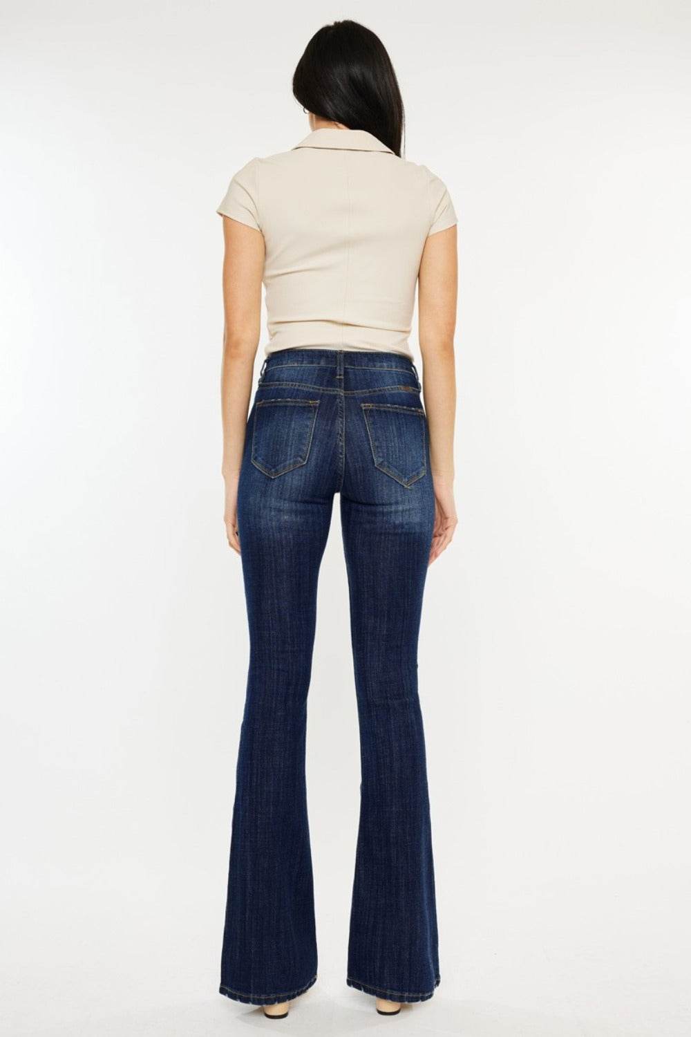 Kancan Full Size Mid Rise Slim Flare Jeans - Delanoir