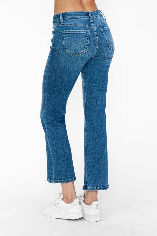 bytos Full Size Cat's Whiskers Mid Rise Ankle Jeans - Delanoir