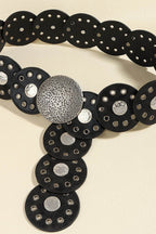 Round Shape PU Leather Belt - Delanoir