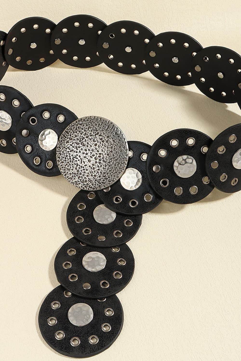 Round Shape PU Leather Belt - Delanoir