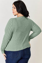 Basic Bae Full Size Ribbed Long Sleeve T-Shirt - Delanoir