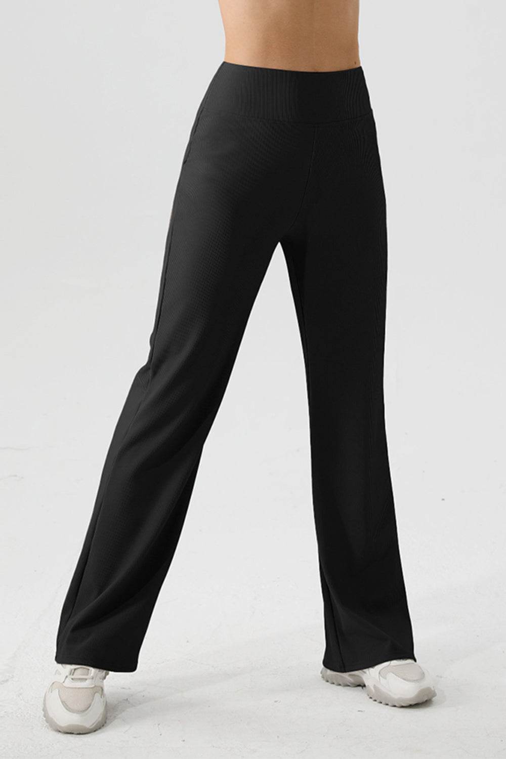 High Waist Straight Active Pants - Delanoir