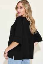 Basic Bae Full Size Bamboo Round Neck Exposed Seam T-Shirt - Delanoir