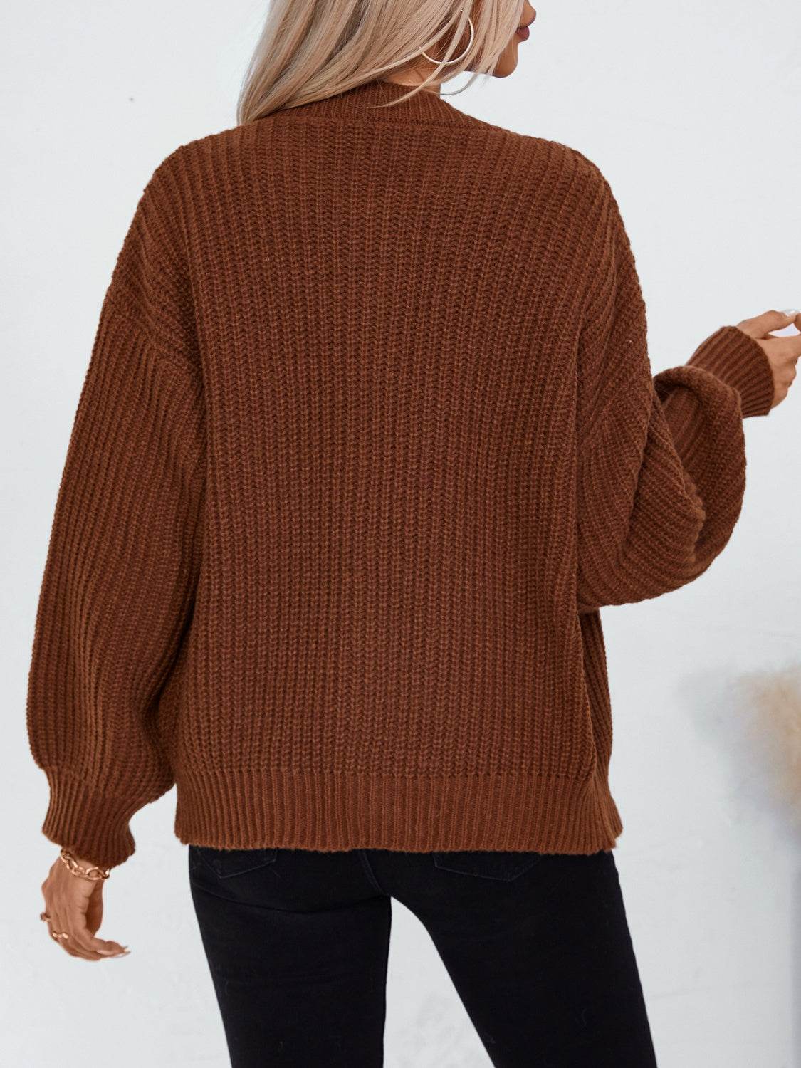 Button Down Long Sleeve Cardigan - Delanoir
