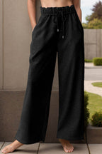 Drawstring Wide Leg Active Pants - Delanoir