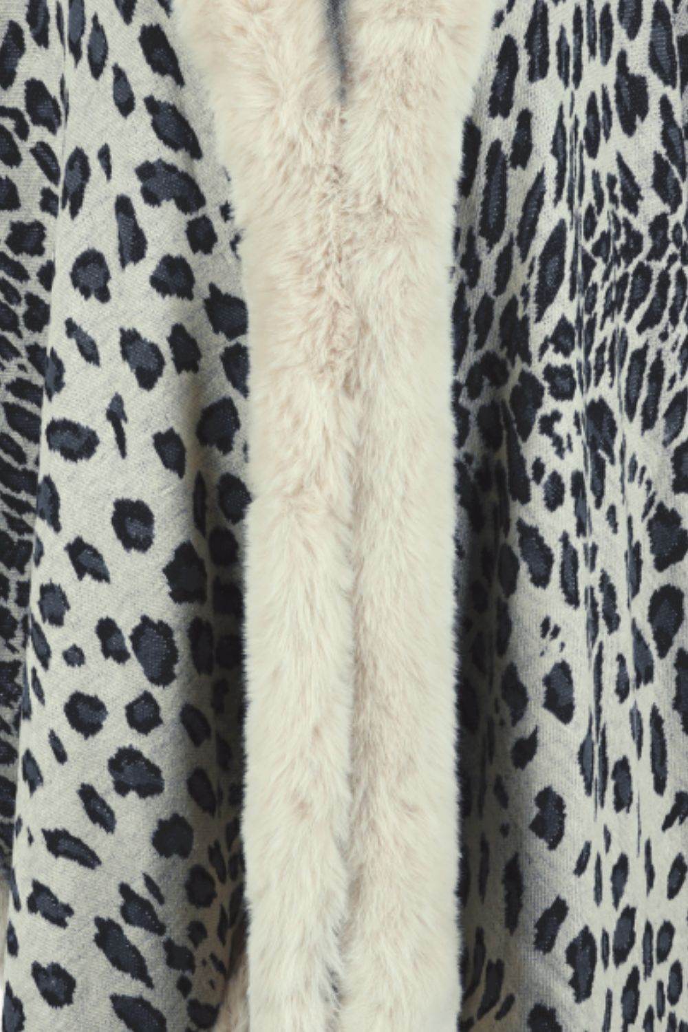 Leopard Open Front Poncho - Delanoir