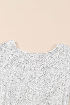 Sequin Tie Front T-Shirt Dress - Delanoir