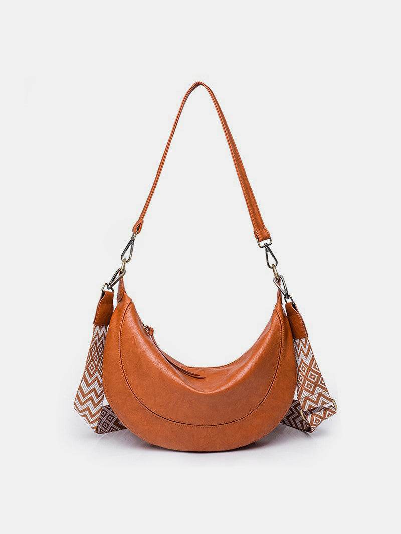 PU Leather Removable Strap Crossbody Bag - Delanoir