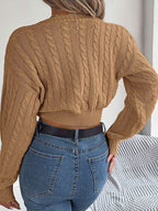 Twisted Cable-Knit V-Neck Sweater - Delanoir