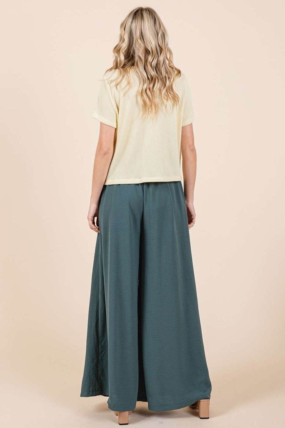Mittoshop Pleated Wide Leg Pants - Delanoir