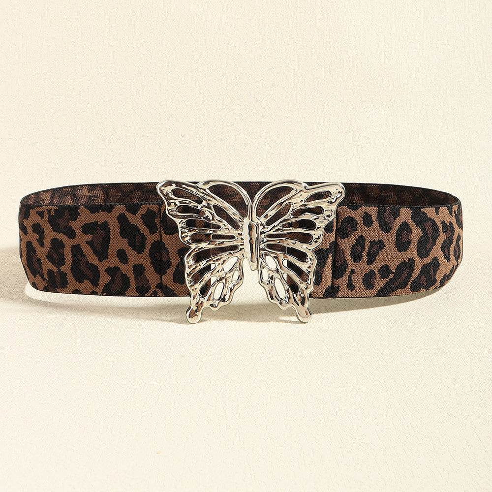 Butterfly Alloy Buckle Elastic Belt - Delanoir