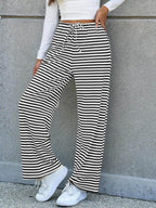 Lovelet Striped Wide Leg Pants - Delanoir