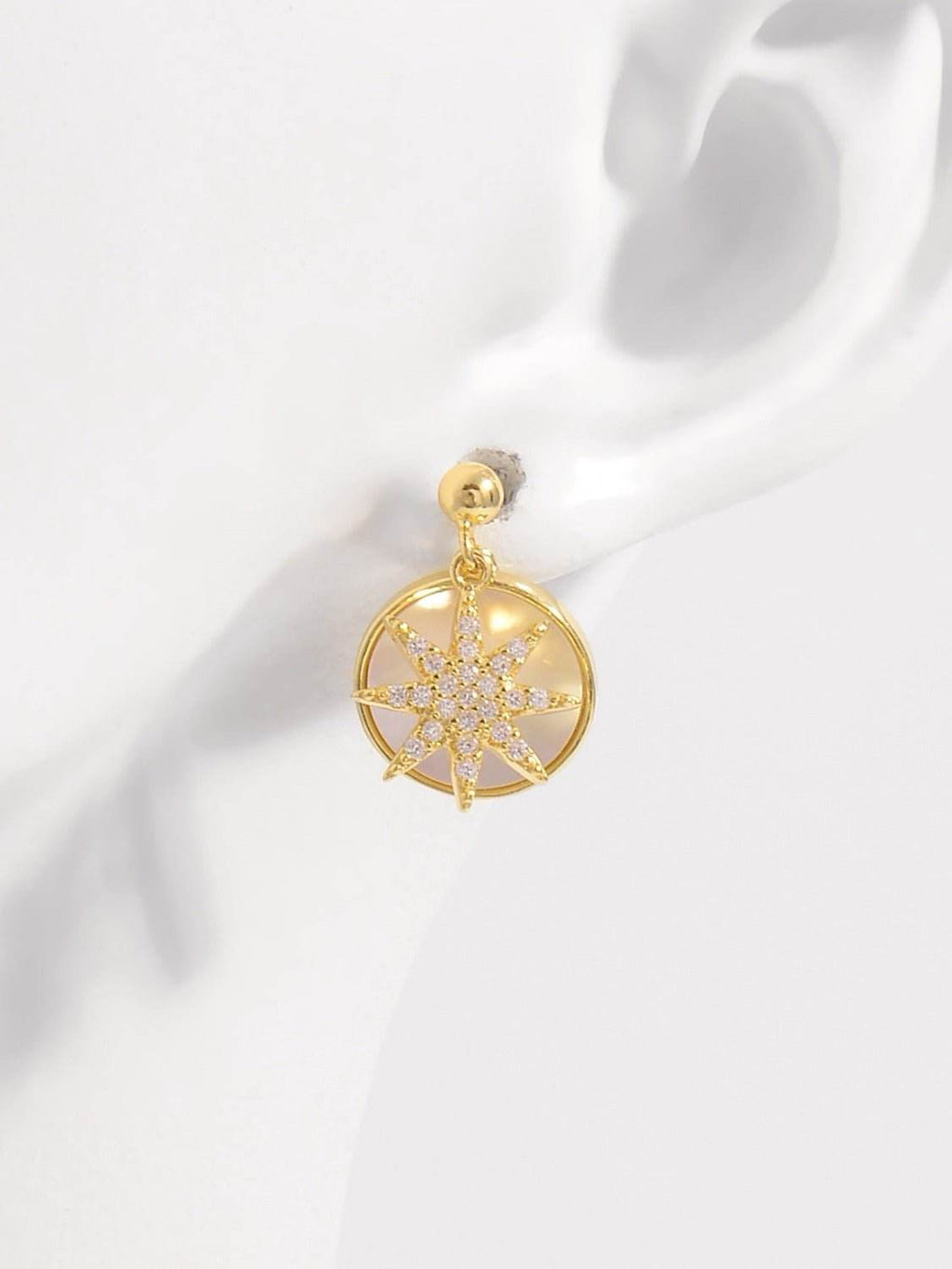 18K Gold-Plated 925 Sterling Silver Star Shape Earrings - Delanoir