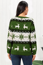 Reindeer Round Neck Sweater - Delanoir