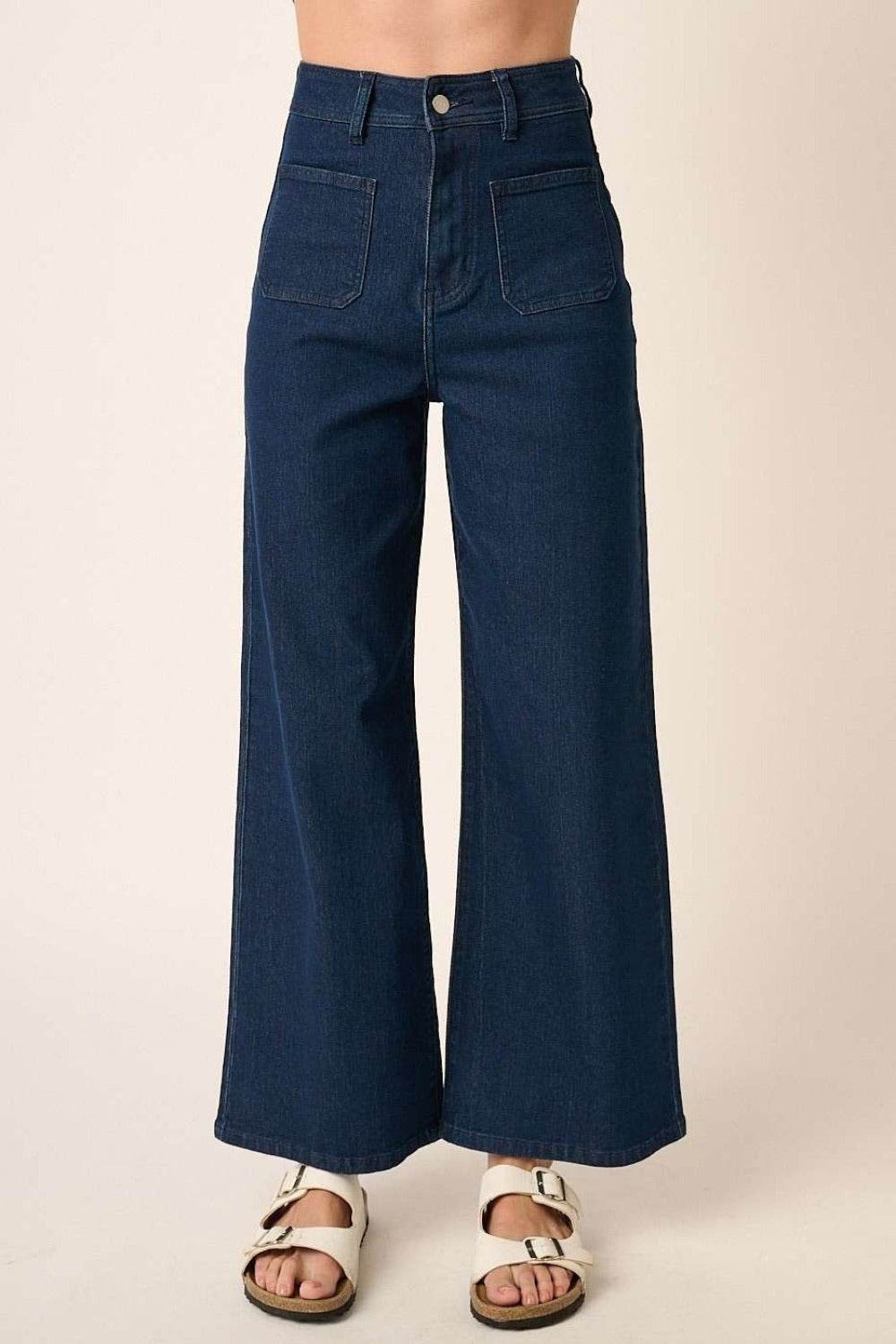 Mittoshop High Waist Wide Leg Jeans - Delanoir