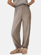 Drawstring Elastic Waist Joggers - Delanoir