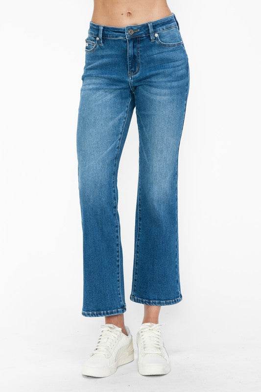 bytos Full Size Cat's Whiskers Mid Rise Ankle Jeans - Delanoir