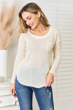 Culture Code Full Size Scoop Neck Patch Pocket Top - Delanoir