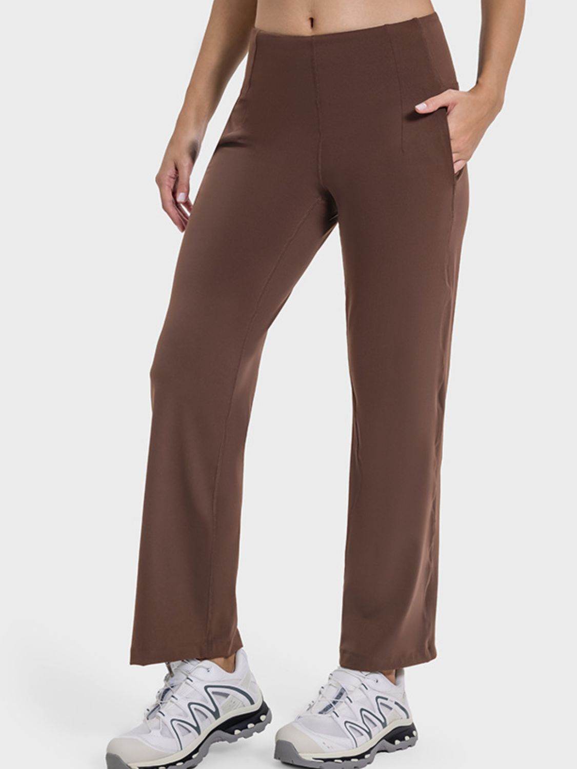 Millennia Pocketed High Waist Active Pants - Delanoir