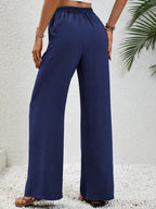 Wide Leg Drawstring Pants - Delanoir