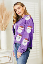 Santa Sequin Raw Hem Jacket - Delanoir