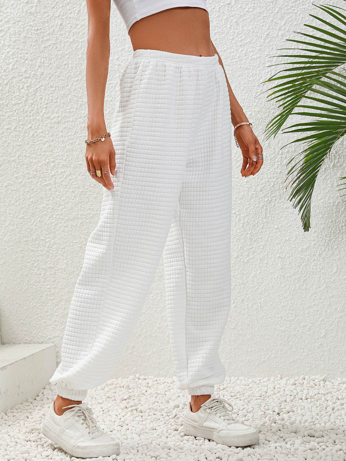 Textured Pull-On Joggers - Delanoir
