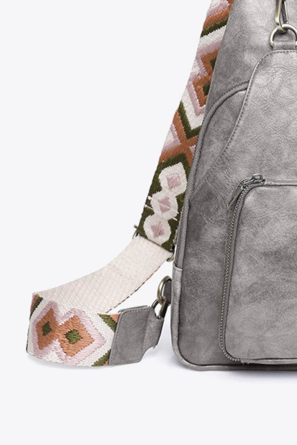 Adored Take A Trip PU Leather Sling Bag - Delanoir