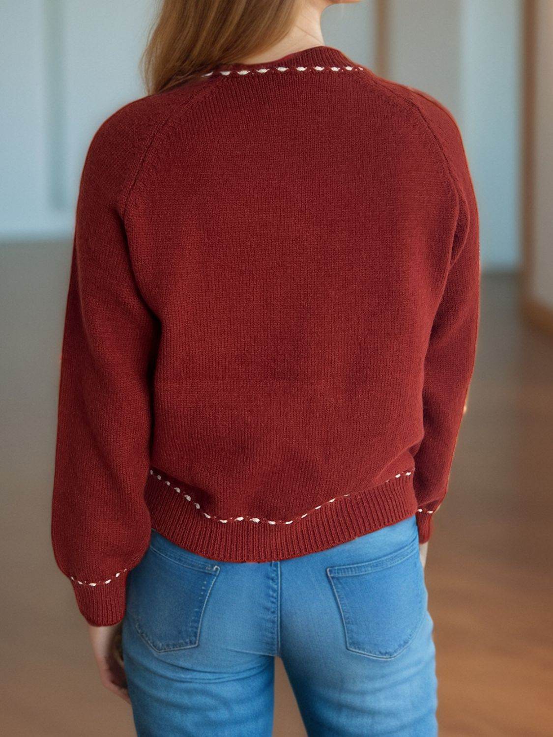 Button Down Long Sleeve Cardigan - Delanoir