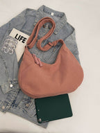 Ribbed Adjustable Strap Shoulder Bag - Delanoir