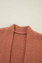 Slit Open Front Dropped Shoulder Cardigan - Delanoir