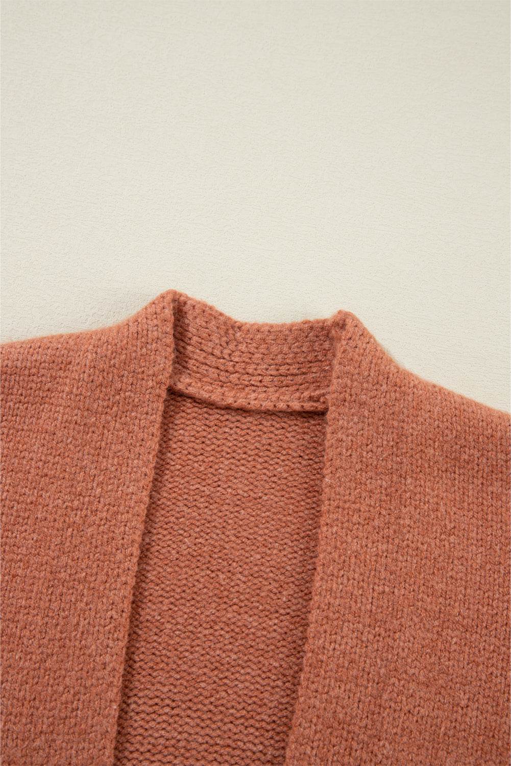 Slit Open Front Dropped Shoulder Cardigan - Delanoir