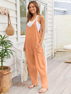 V-Neck Spaghetti Strap Jumpsuit - Delanoir