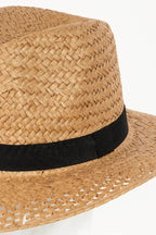 Fame Basket Weave Straw Sun Hat - Delanoir