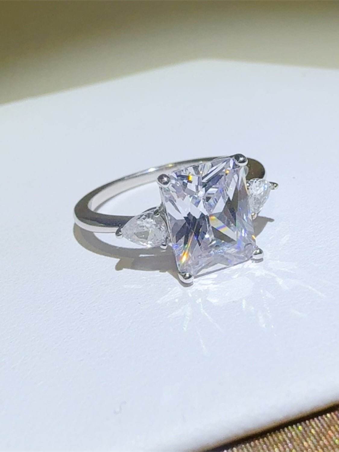 3 Carat Moissanite 925 Sterling Silver Square Shape Ring - Delanoir