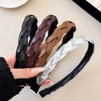 PU Leather Braided Hair Headband - Delanoir