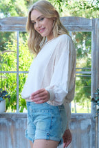 Hailey & Co Rib and Two Tone Knit Mixed Top - Delanoir