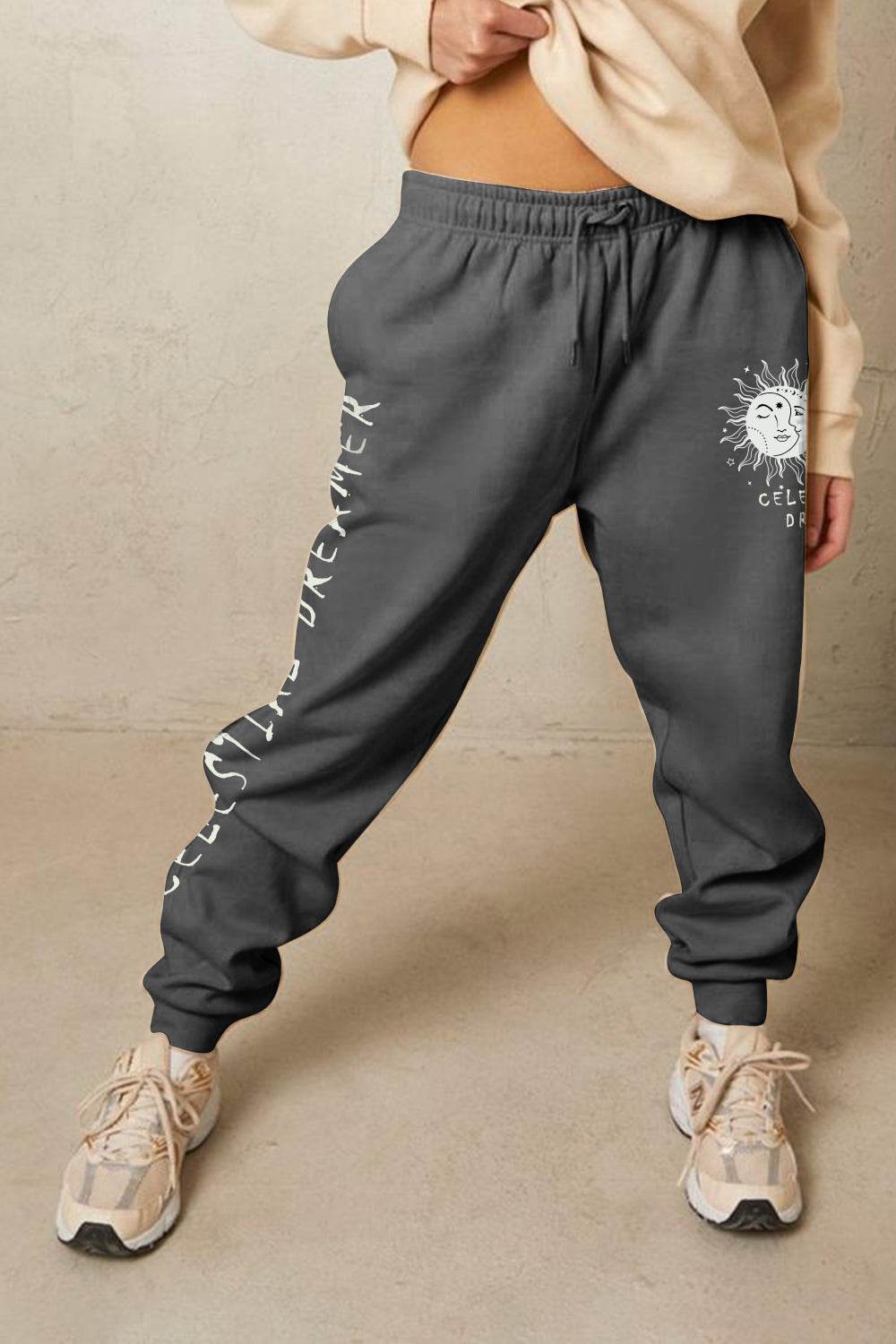 Simply Love Full Size CELESTIAL DREAMER Graphic Sweatpants - Delanoir