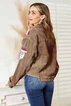Santa Sequin Raw Hem Jacket - Delanoir