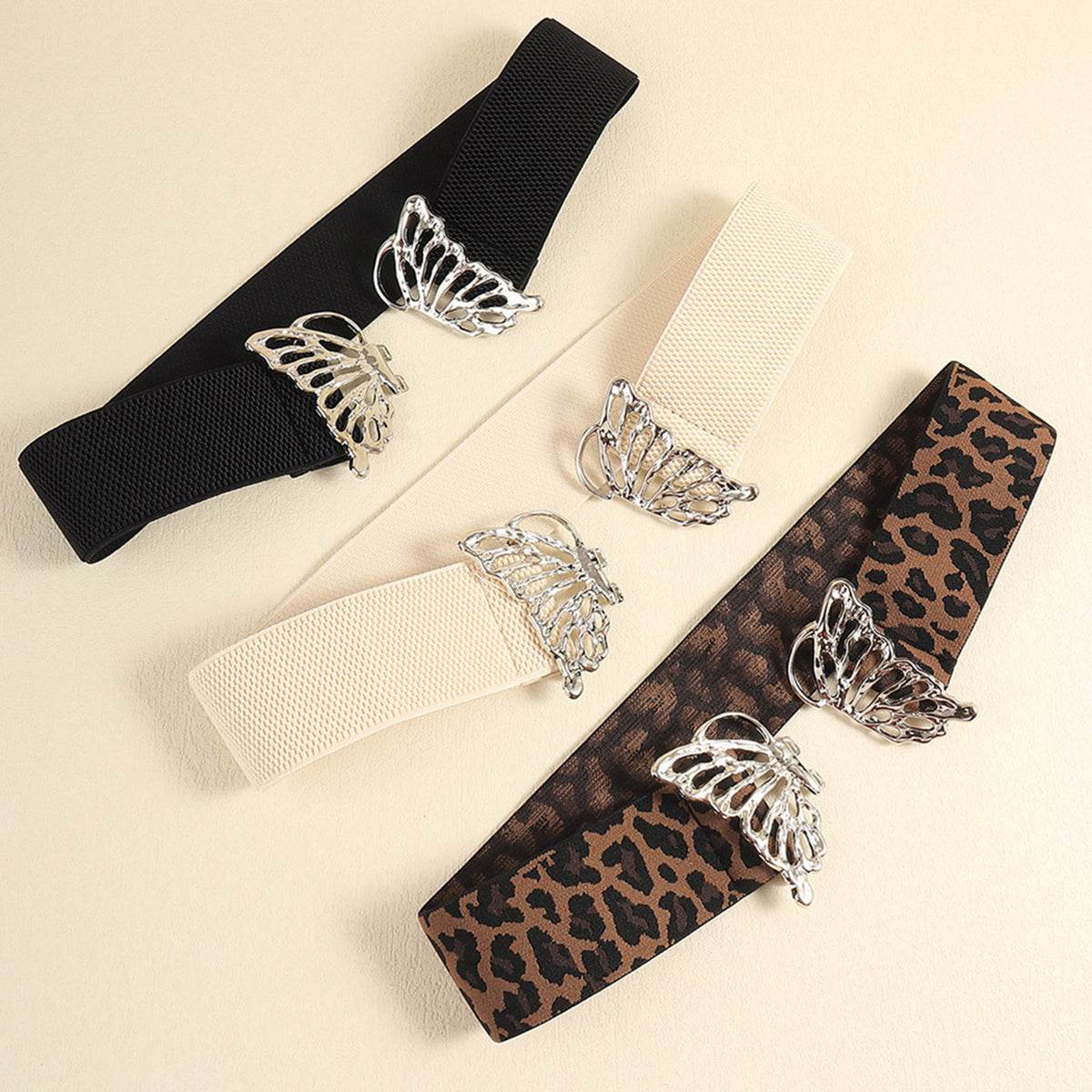 Butterfly Alloy Buckle Elastic Belt - Delanoir