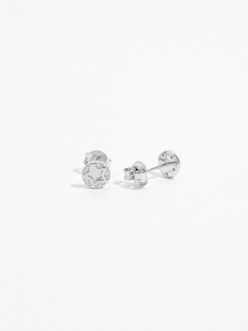925 Sterling Silver Zircon Star Stud Earrings - Delanoir