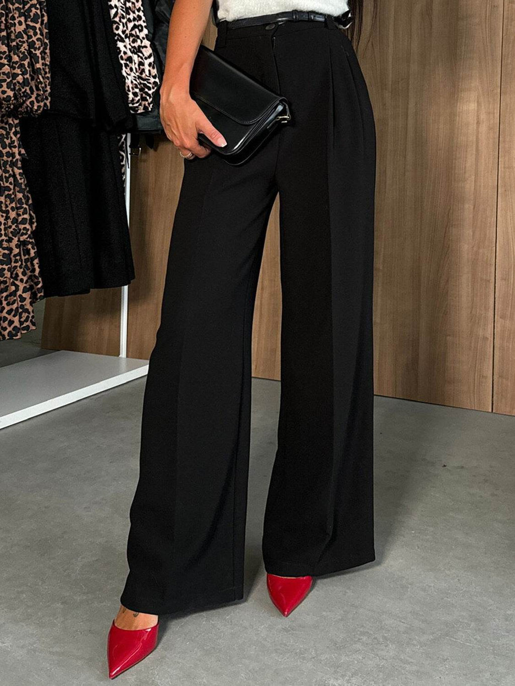 High Waist Wide Leg Pants - Delanoir
