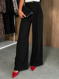High Waist Wide Leg Pants - Delanoir