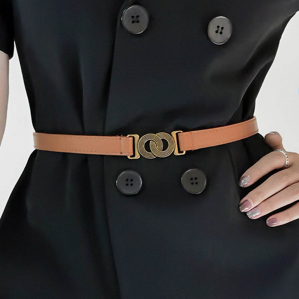 Alloy Buckle PU Belt - Delanoir