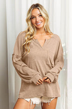 BiBi Exposed Seam Long Sleeve Top - Delanoir